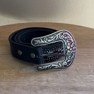 Black Belt with Silver Buckle